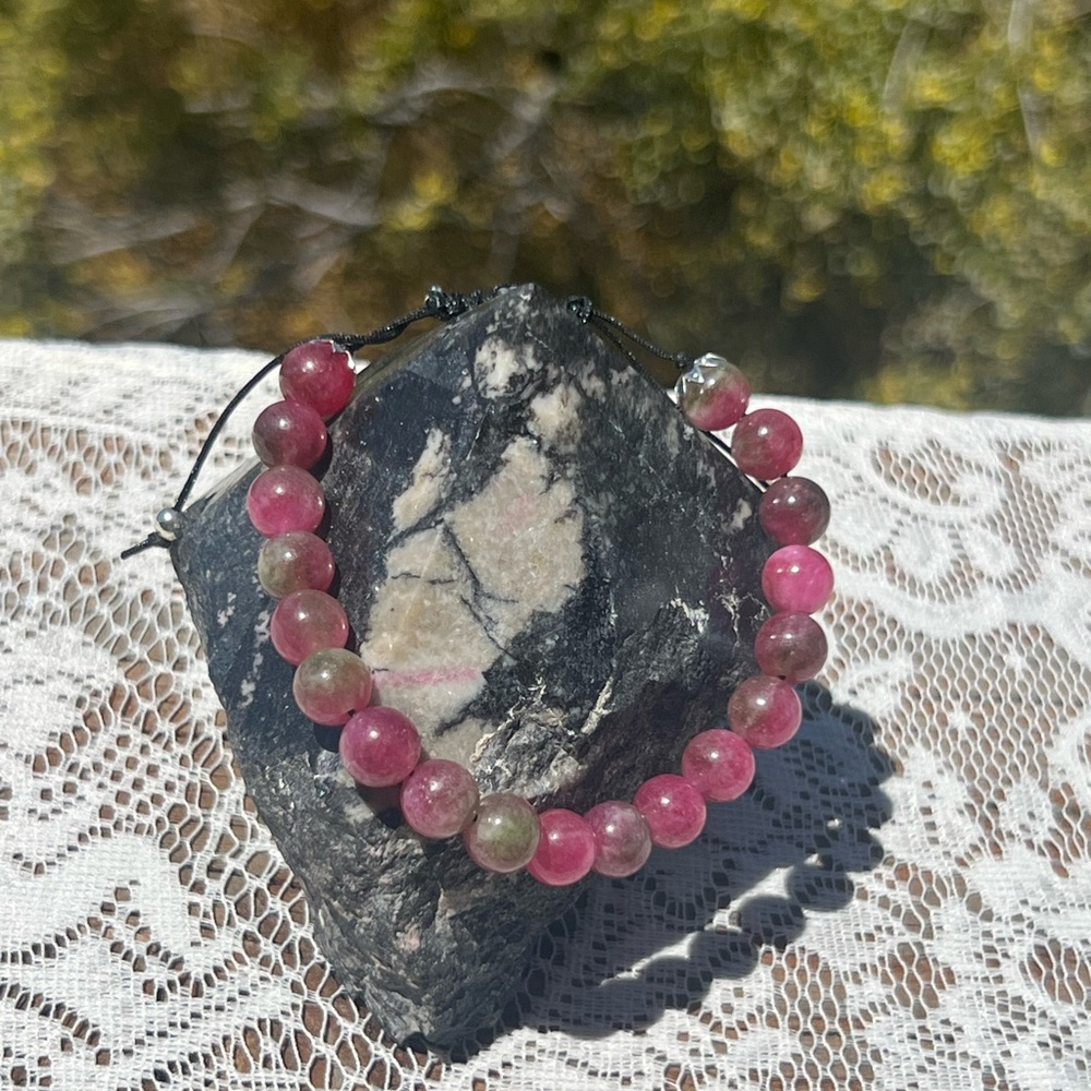 HM085 Bracelet watermelon tourmaline adjustable